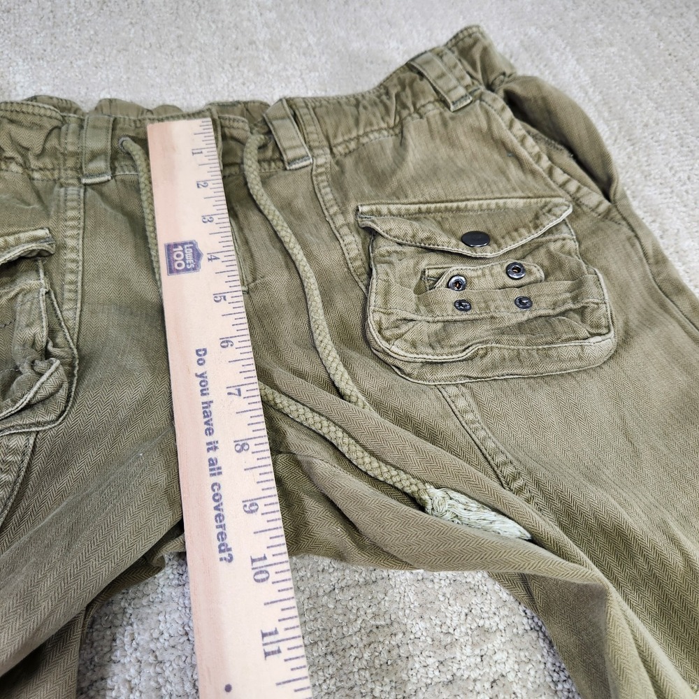 Free People Pants Women XS Tahiti Pull On Cargo Green Baggy Heritage Paratrooper - Picture 6 of 12